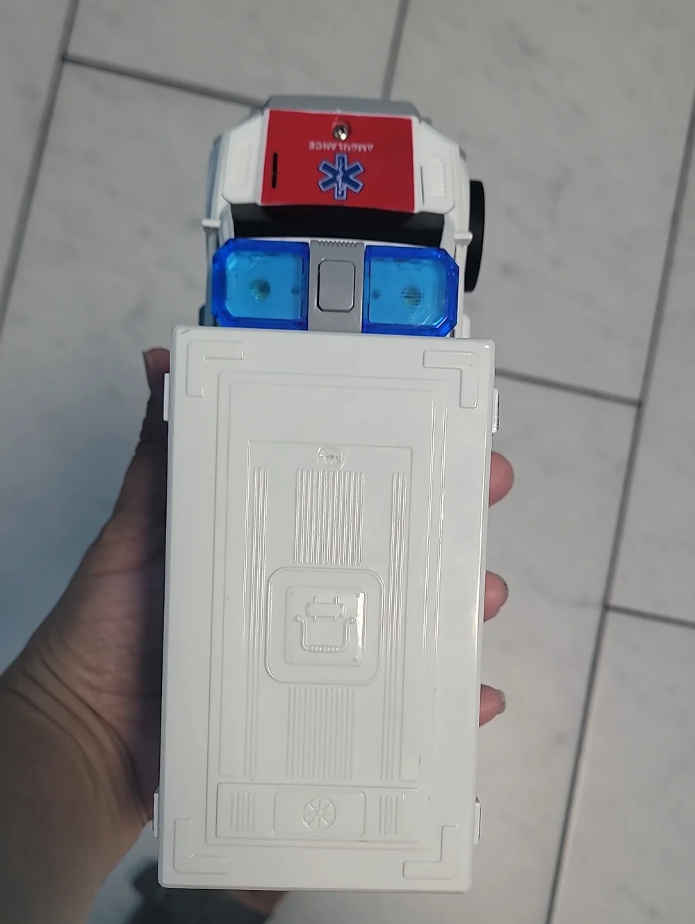Kids White and Red Toy Ambulance - Paramedic Division Rescue Vehicle